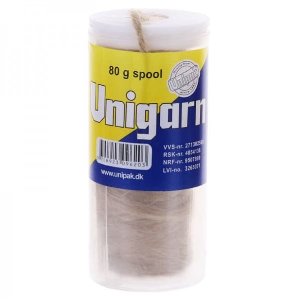 Фото товару Льон сантехнічний UNIPAK Unigarn 80г. (котушка в контейнері) (UP0587)