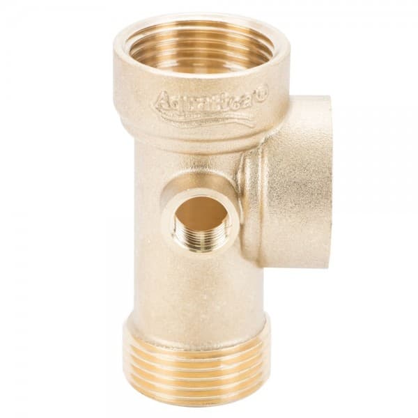 Фото товару З'єднувач п'ятививідний 80мм 1”М×1”F×1”F×1/4”M×1/4”F ∠180° AQUATICA (779599)