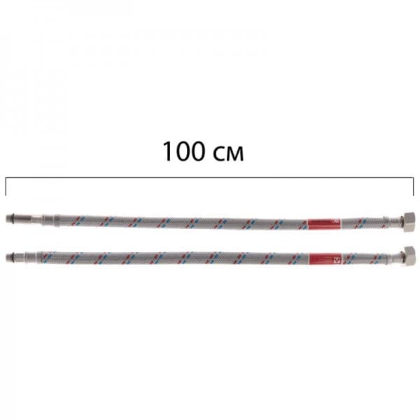 Фото товару Гнучкі шланги для змішувача Гайка 1/2'' - Штуцер M10 (100 см) 2 шт KOER (KR0277)